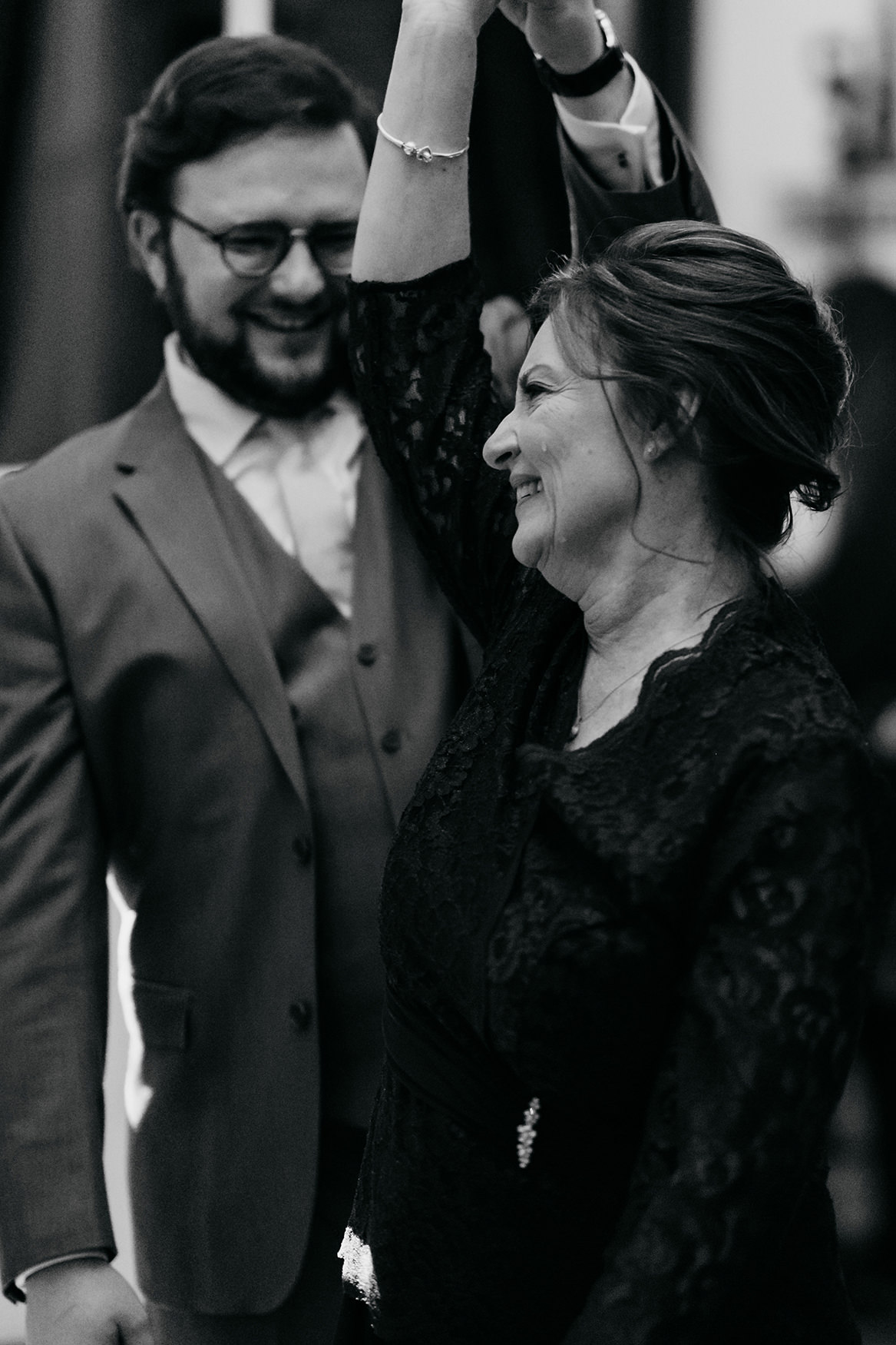 Groom and mother dance at rowallan castle wedding, mum cries happy tears