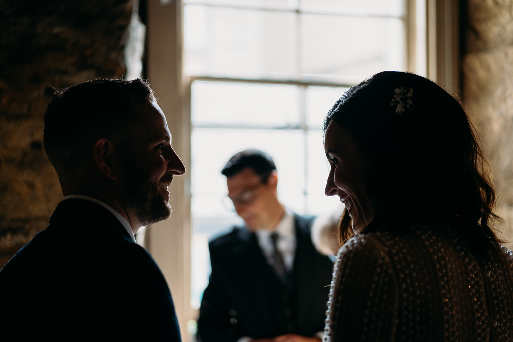 Couple share look at The Bothy Glasgow micro wedding