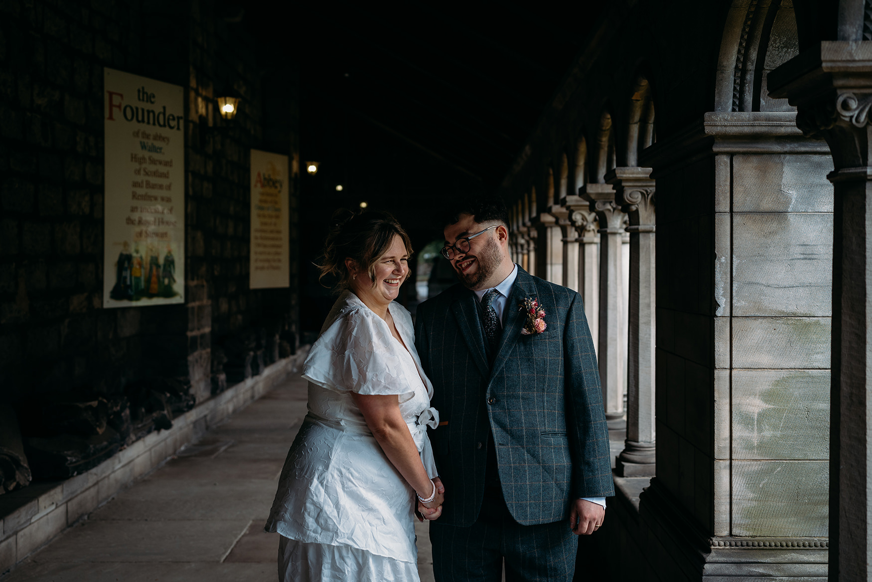 Newly married at Paisley registry office wedding