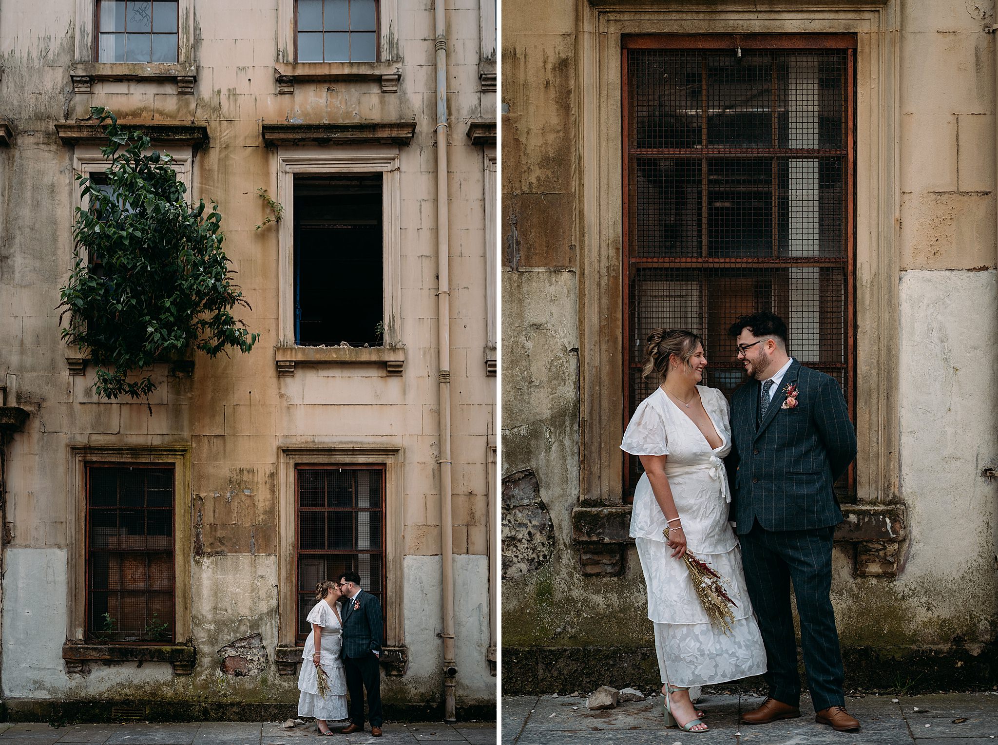 Newly married couple after Paisley registry office wedding