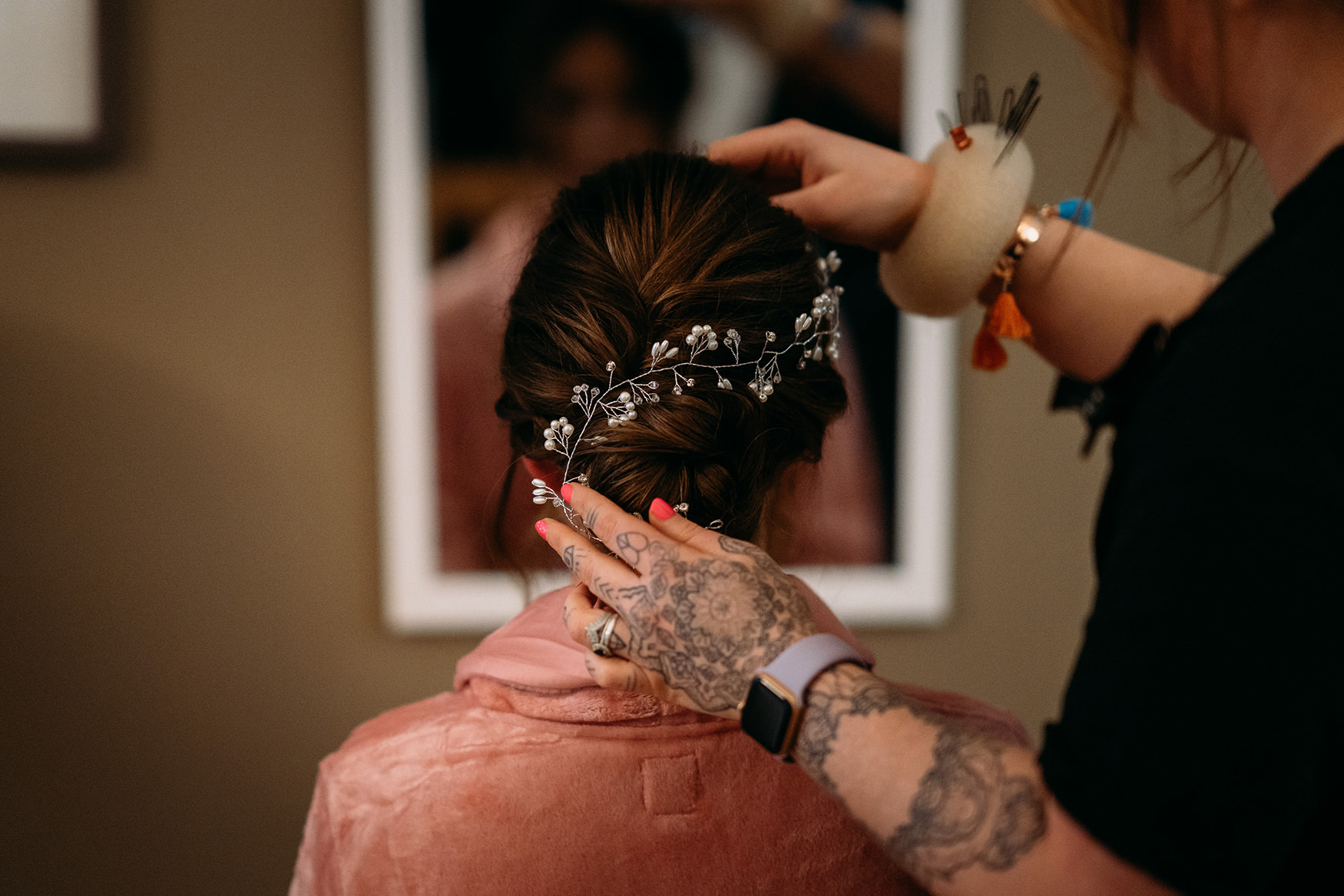 Hair Beauty Bridal working at Platform Glasgow wedding