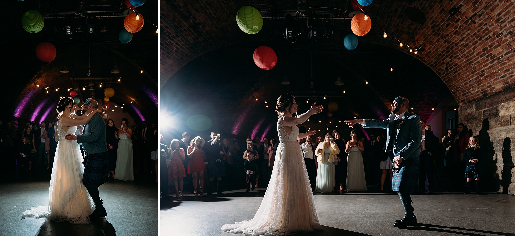 newlyweds first dance at Platform Glasgow wedding