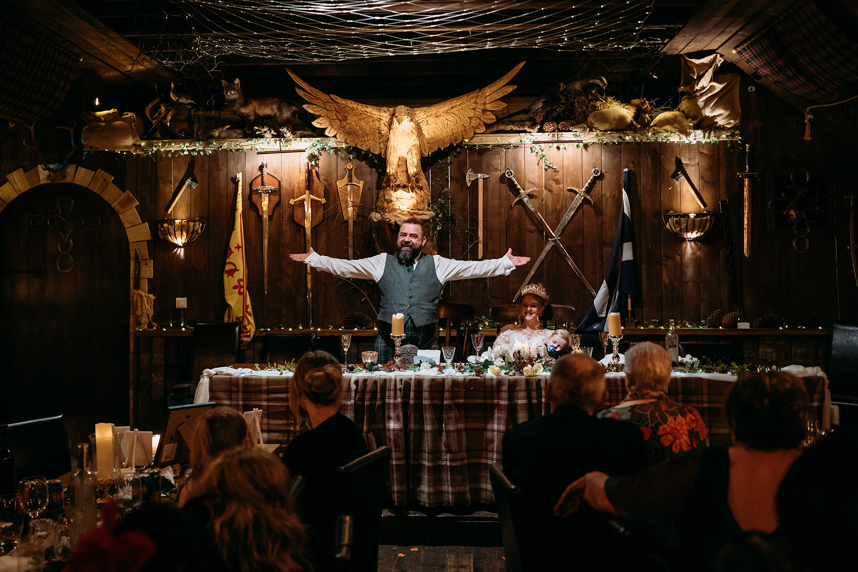 groom finished speech at his The Gathering at Woodhead Farm wedding