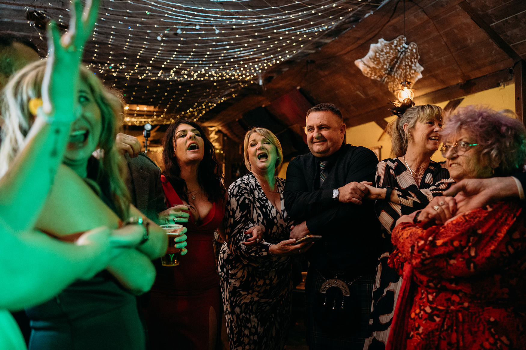 Guests seeing in New Years at The Gathering at Woodhead Farm